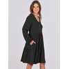 image:imageANRABESS Womens Long Sleeve Dress 2026 Fall Casual V Neck Tiered Flowy Short Dresses Beach Travel Vacation ClothesBlack