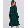 image:imageANRABESS Womens Long Sleeve Dress 2026 Fall Casual V Neck Tiered Flowy Short Dresses Beach Travel Vacation ClothesDeep Green