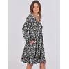 image:imageANRABESS Womens Long Sleeve Dress 2026 Fall Casual V Neck Tiered Flowy Short Dresses Beach Travel Vacation ClothesFloral Black