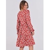 image:imageANRABESS Womens Long Sleeve Dress 2026 Fall Casual V Neck Tiered Flowy Short Dresses Beach Travel Vacation ClothesFloral Red
