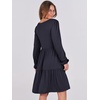 image:imageANRABESS Womens Long Sleeve Dress 2026 Fall Casual V Neck Tiered Flowy Short Dresses Beach Travel Vacation ClothesNavy Blue
