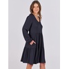 image:imageANRABESS Womens Long Sleeve Dress 2026 Fall Casual V Neck Tiered Flowy Short Dresses Beach Travel Vacation ClothesNavy Blue