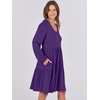image:imageANRABESS Womens Long Sleeve Dress 2026 Fall Casual V Neck Tiered Flowy Short Dresses Beach Travel Vacation ClothesPurple