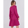 image:imageANRABESS Womens Long Sleeve Dress 2026 Fall Casual V Neck Tiered Flowy Short Dresses Beach Travel Vacation ClothesRose