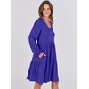 image:imageANRABESS Womens Long Sleeve Dress 2026 Fall Casual V Neck Tiered Flowy Short Dresses Beach Travel Vacation ClothesRoyal Blue