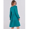 image:imageANRABESS Womens Long Sleeve Dress 2026 Fall Casual V Neck Tiered Flowy Short Dresses Beach Travel Vacation ClothesTeal