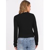 image:imageANRABESS Womens Long Sleeve Scalloped Cropped Sweaters  Lightweight Soft Comfy Ribbed KnitDressy Casual Pullover TopsBusiness Work OfficeTravel Vacation WearFall Winter ClothesBlack
