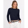 image:imageANRABESS Womens Long Sleeve Scalloped Cropped Sweaters  Lightweight Soft Comfy Ribbed KnitDressy Casual Pullover TopsBusiness Work OfficeTravel Vacation WearFall Winter ClothesNavy Blue