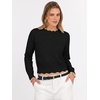 image:imageANRABESS Womens Long Sleeve Scalloped Cropped Sweaters  Lightweight Soft Comfy Ribbed KnitDressy Casual Pullover TopsBusiness Work OfficeTravel Vacation WearFall Winter ClothesBlack