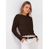 image:imageANRABESS Womens Long Sleeve Scalloped Cropped Sweaters  Lightweight Soft Comfy Ribbed KnitDressy Casual Pullover TopsBusiness Work OfficeTravel Vacation WearFall Winter ClothesCoffee