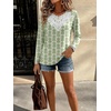 image:imageANRABESS Womens Long Sleeve Shirts Lace Tunic Tops  Scalloped V Neck Floral Print Blouses Soft Regular Fit Business Office Travel Outfits Dressy Casual Fall amp WinterGrey Green Floral