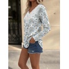 image:imageANRABESS Womens Long Sleeve Shirts Lace Tunic Tops  Scalloped V Neck Floral Print Blouses Soft Regular Fit Business Office Travel Outfits Dressy Casual Fall amp WinterBlue Floral