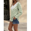 image:imageANRABESS Womens Long Sleeve Shirts Lace Tunic Tops  Scalloped V Neck Floral Print Blouses Soft Regular Fit Business Office Travel Outfits Dressy Casual Fall amp WinterGrey Green Floral