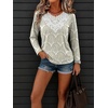 image:imageANRABESS Womens Long Sleeve Shirts Lace Tunic Tops  Scalloped V Neck Floral Print Blouses Soft Regular Fit Business Office Travel Outfits Dressy Casual Fall amp WinterWhite Khaki Floral