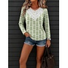 image:imageANRABESS Womens Long Sleeve Shirts Lace Tunic Tops  Scalloped V Neck Floral Print Blouses Soft Regular Fit Business Office Travel Outfits Dressy Casual Fall amp WinterGrey Green Floral