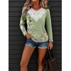 image:imageANRABESS Womens Long Sleeve Shirts Lace Tunic Tops  Scalloped V Neck Floral Print Blouses Soft Regular Fit Business Office Travel Outfits Dressy Casual Fall amp WinterGreen Floral