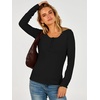 image:imageANRABESS Womens Long Sleeve Shirts Thermal Fleece Tops  Henley Neck Dressy Business Casual Work TShirts Fall Winter Soft Warm Base Layer Basic Tee Cute Going Out UndershirtsBlack