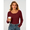 image:imageANRABESS Womens Long Sleeve Shirts Thermal Fleece Tops  Henley Neck Dressy Business Casual Work TShirts Fall Winter Soft Warm Base Layer Basic Tee Cute Going Out UndershirtsRed