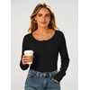 image:imageANRABESS Womens Long Sleeve Shirts Thermal Fleece Tops  Henley Neck Dressy Business Casual Work TShirts Fall Winter Soft Warm Base Layer Basic Tee Cute Going Out UndershirtsBlack