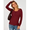 image:imageANRABESS Womens Long Sleeve Shirts Thermal Fleece Tops  Henley Neck Dressy Business Casual Work TShirts Fall Winter Soft Warm Base Layer Basic Tee Cute Going Out UndershirtsRed