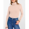 image:imageANRABESS Womens Long Sleeve Turtleneck Shirts Casual Ribbed Basic Tee Slim Soft Thermal Tops 2026 Fall Going Out ClothesApricot