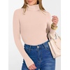 image:imageANRABESS Womens Long Sleeve Turtleneck Shirts Casual Ribbed Basic Tee Slim Soft Thermal Tops 2026 Fall Going Out ClothesApricot
