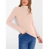 image:imageANRABESS Womens Long Sleeve Turtleneck Shirts Casual Ribbed Basic Tee Slim Soft Thermal Tops 2026 Fall Going Out ClothesApricot