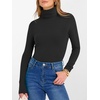 image:imageANRABESS Womens Long Sleeve Turtleneck Shirts Casual Ribbed Basic Tee Slim Soft Thermal Tops 2026 Fall Going Out ClothesBlack
