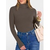 image:imageANRABESS Womens Long Sleeve Turtleneck Shirts Casual Ribbed Basic Tee Slim Soft Thermal Tops 2026 Fall Going Out ClothesBrown