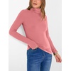 image:imageANRABESS Womens Long Sleeve Turtleneck Shirts Casual Ribbed Basic Tee Slim Soft Thermal Tops 2026 Fall Going Out ClothesCoral Pink