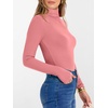 image:imageANRABESS Womens Long Sleeve Turtleneck Shirts Casual Ribbed Basic Tee Slim Soft Thermal Tops 2026 Fall Going Out ClothesCoral Pink