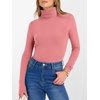 image:imageANRABESS Womens Long Sleeve Turtleneck Shirts Casual Ribbed Basic Tee Slim Soft Thermal Tops 2026 Fall Going Out ClothesCoral Pink