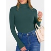 image:imageANRABESS Womens Long Sleeve Turtleneck Shirts Casual Ribbed Basic Tee Slim Soft Thermal Tops 2026 Fall Going Out ClothesDark Green
