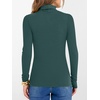 image:imageANRABESS Womens Long Sleeve Turtleneck Shirts Casual Ribbed Basic Tee Slim Soft Thermal Tops 2026 Fall Going Out ClothesDark Green