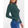 image:imageANRABESS Womens Long Sleeve Turtleneck Shirts Casual Ribbed Basic Tee Slim Soft Thermal Tops 2026 Fall Going Out ClothesDark Green