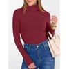 image:imageANRABESS Womens Long Sleeve Turtleneck Shirts Casual Ribbed Basic Tee Slim Soft Thermal Tops 2026 Fall Going Out ClothesDeep Red