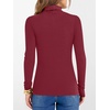 image:imageANRABESS Womens Long Sleeve Turtleneck Shirts Casual Ribbed Basic Tee Slim Soft Thermal Tops 2026 Fall Going Out ClothesDeep Red