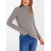 image:imageANRABESS Womens Long Sleeve Turtleneck Shirts Casual Ribbed Basic Tee Slim Soft Thermal Tops 2026 Fall Going Out ClothesGray Khaki