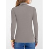 image:imageANRABESS Womens Long Sleeve Turtleneck Shirts Casual Ribbed Basic Tee Slim Soft Thermal Tops 2026 Fall Going Out ClothesGray Khaki
