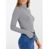 image:imageANRABESS Womens Long Sleeve Turtleneck Shirts Casual Ribbed Basic Tee Slim Soft Thermal Tops 2026 Fall Going Out ClothesGrey