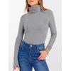 image:imageANRABESS Womens Long Sleeve Turtleneck Shirts Casual Ribbed Basic Tee Slim Soft Thermal Tops 2026 Fall Going Out ClothesGrey