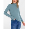 image:imageANRABESS Womens Long Sleeve Turtleneck Shirts Casual Ribbed Basic Tee Slim Soft Thermal Tops 2026 Fall Going Out ClothesGrey Blue