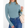 image:imageANRABESS Womens Long Sleeve Turtleneck Shirts Casual Ribbed Basic Tee Slim Soft Thermal Tops 2026 Fall Going Out ClothesGrey Blue