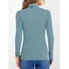 image:imageANRABESS Womens Long Sleeve Turtleneck Shirts Casual Ribbed Basic Tee Slim Soft Thermal Tops 2026 Fall Going Out ClothesGrey Blue