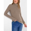 image:imageANRABESS Womens Long Sleeve Turtleneck Shirts Casual Ribbed Basic Tee Slim Soft Thermal Tops 2026 Fall Going Out ClothesKhaki
