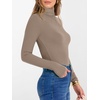 image:imageANRABESS Womens Long Sleeve Turtleneck Shirts Casual Ribbed Basic Tee Slim Soft Thermal Tops 2026 Fall Going Out ClothesKhaki
