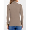 image:imageANRABESS Womens Long Sleeve Turtleneck Shirts Casual Ribbed Basic Tee Slim Soft Thermal Tops 2026 Fall Going Out ClothesKhaki