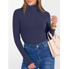 image:imageANRABESS Womens Long Sleeve Turtleneck Shirts Casual Ribbed Basic Tee Slim Soft Thermal Tops 2026 Fall Going Out ClothesNavy Blue