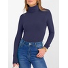 image:imageANRABESS Womens Long Sleeve Turtleneck Shirts Casual Ribbed Basic Tee Slim Soft Thermal Tops 2026 Fall Going Out ClothesNavy Blue
