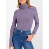 image:imageANRABESS Womens Long Sleeve Turtleneck Shirts Casual Ribbed Basic Tee Slim Soft Thermal Tops 2026 Fall Going Out ClothesPurple